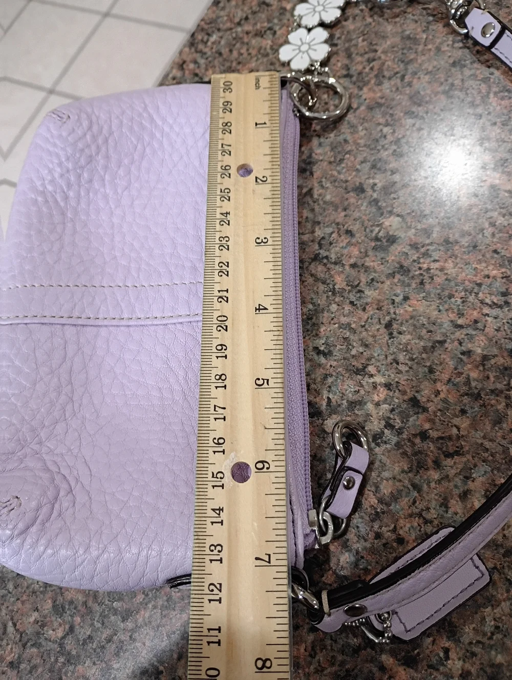 COACH Light Purple Pebbled Leather Wristlet